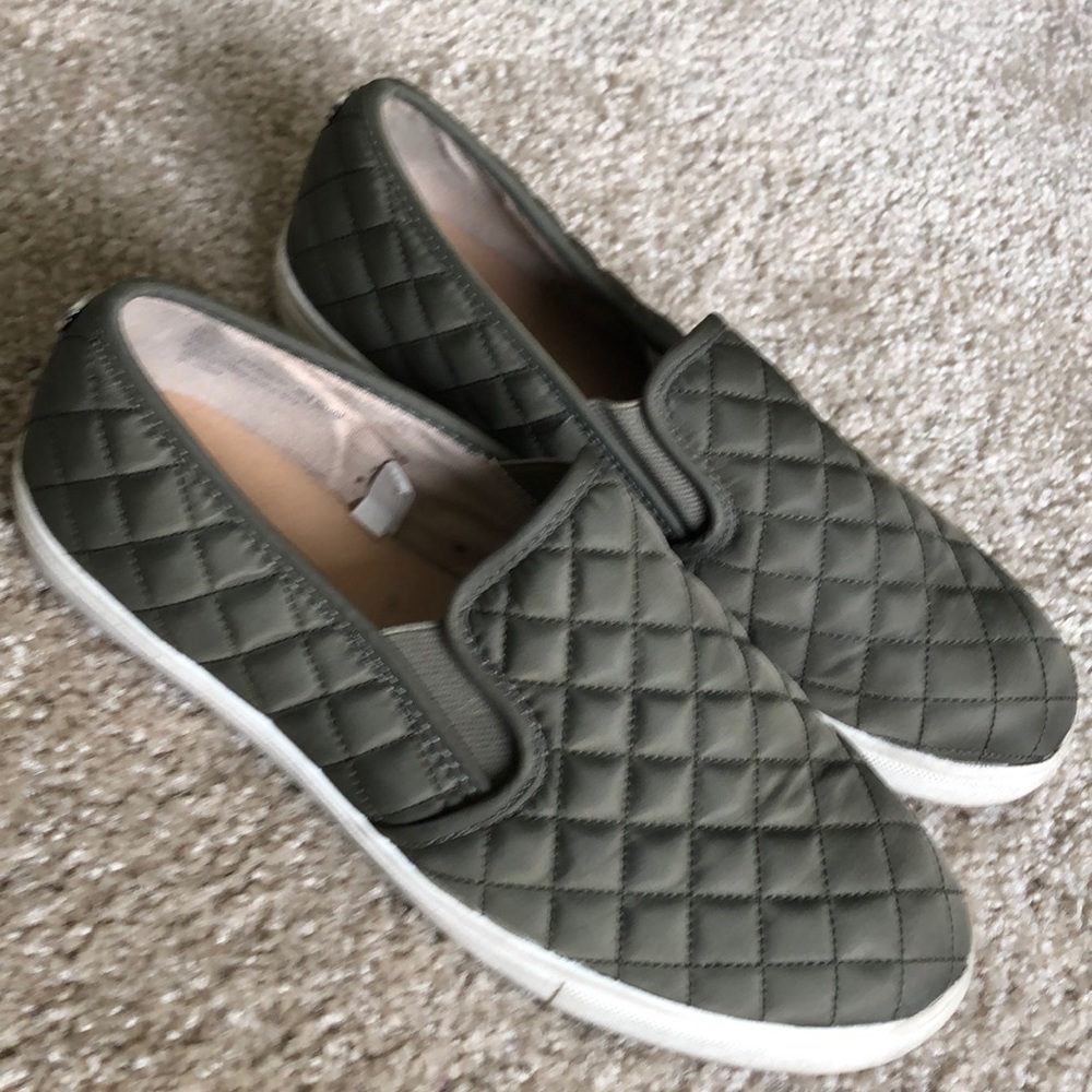 Olive green shoes. Size 10